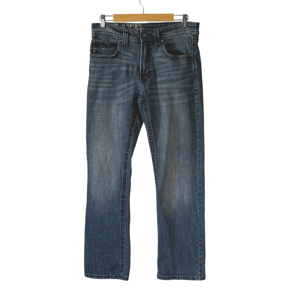 TK‎ Axel Men's Blue Wash Denim Jeans Straight Leg 32 x 32 utility normcore y2k